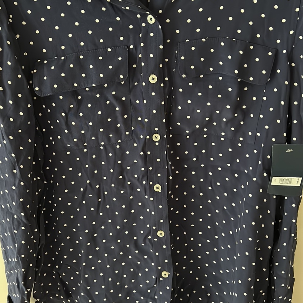 Lucky Brand Blue Polka Dot Button-Up Shirt NWT - Picture 4 of 4